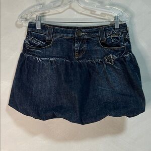 Killah Miss Sixty Bubble Hem mini skirt medium jean skirt denim patchwork y2k